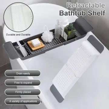 Tub Bathtub Shelf Caddy Shower Expandable Holder Rack Storage Tray