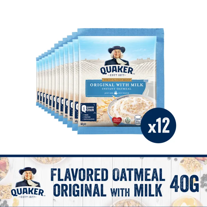 Quaker Flavored Oatmeal Original with Milk 40g - Pack of 12s | Lazada PH