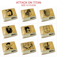 Attack On Titan Men Women Cartoon Wallet Bifold Zipper Trifold Leather Short Money Clip PU Leather Bifold Short Wallet Cartoon Wallet