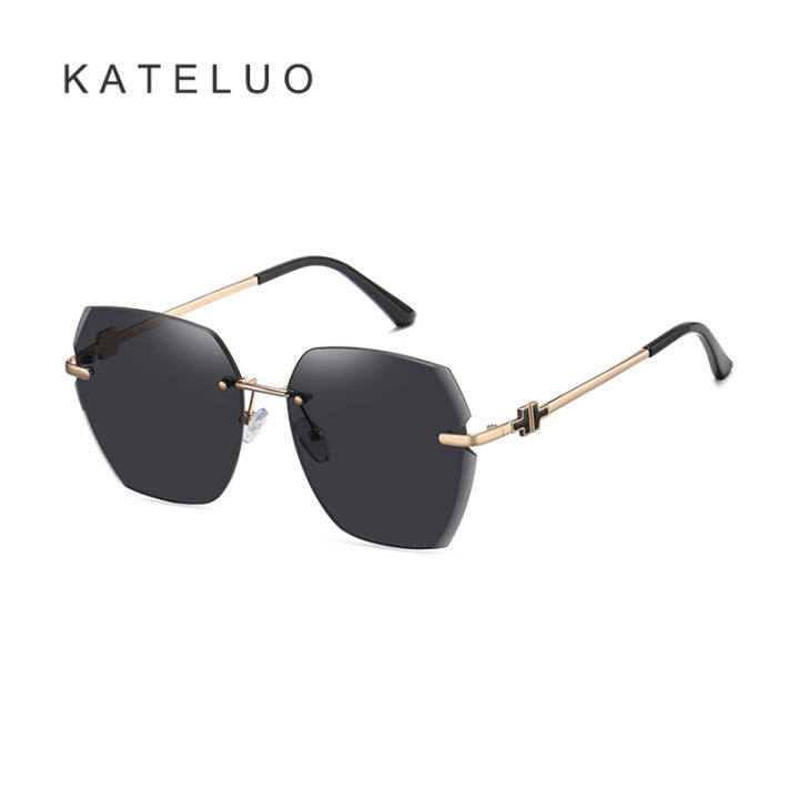 พร้อมกล่อง-kateluo-a0748ผู้หญิงแว่นกันแดด-โลหะ-frameless-ตัดขอบกลางแจ้งม่านบังแดดกระจกฮยอนสีแว่นตา