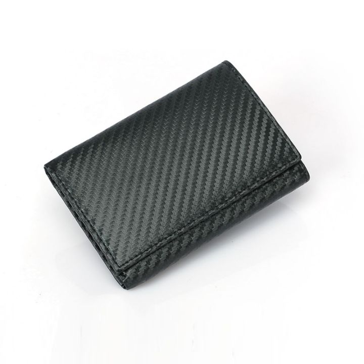 layor-wallet-กระเป๋าสตางค์พับสามทบ-กระเป๋าเงินสั้นกระเป๋าสตางค์-rfid-คาร์บอนไฟเบอร์สำหรับผู้ชายแบบพกพาบางกระเป๋าสตางค์สามพับใช้งานได้ดีกระเป๋าเงินใส่บัตรใหม่