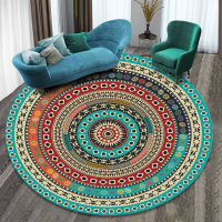 Ethnic printing style round carpet mats ho mats living room bedroom coffee table carpet mats hanging basket mats