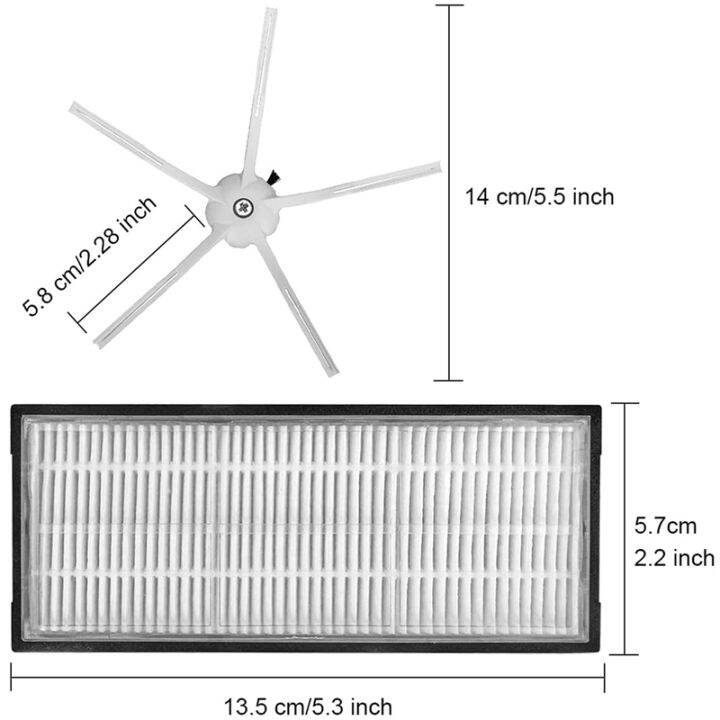 2เซ็ตอุปกรณ์เสริมชุดสำหรับ-roborock-s7-s7บวก-t7s-t7s-บวกเครื่องดูดฝุ่นหุ่นยนต์ที่มีหลักด้านแปรงซับแผ่นกรอง