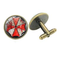 2019เครื่องประดับ Cufflinks Biohazard ร่มกระจกสร้างสรรค์นูนผู้ชาย Cufflinks ของขวัญคุณภาพสูงเสื้อฝรั่งเศส