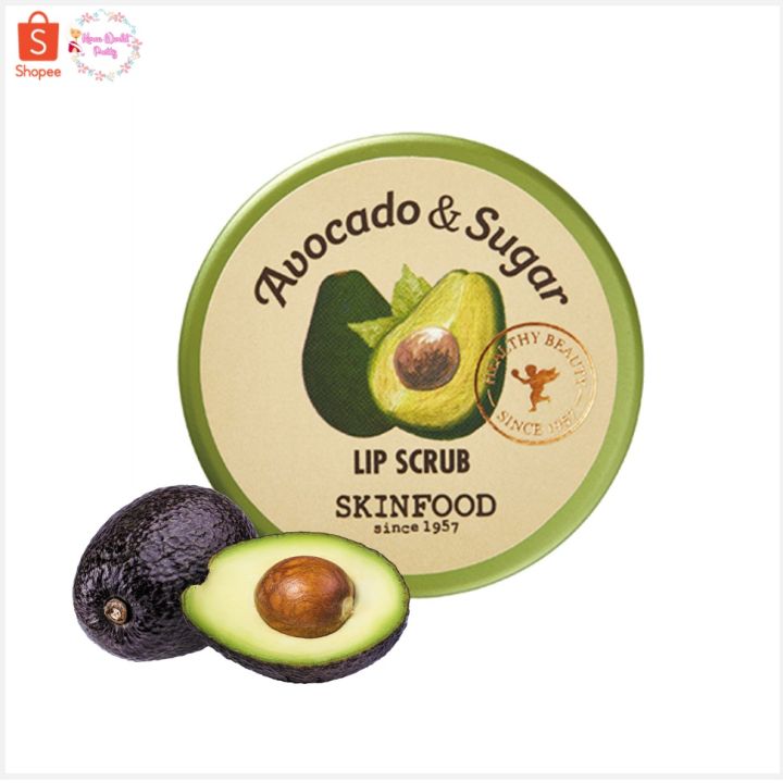 skinfood-avocado-amp-sugar-lip-scrub-14g-ลิปสครับที่มีส่วนผสมของอะโวคาโด-และน้ำตาล