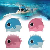 silicone swimming hat  cute cartoon fish dinosaur  boy and girl  swimming cap  ear and head protection  hat for children 2020 Swim Caps