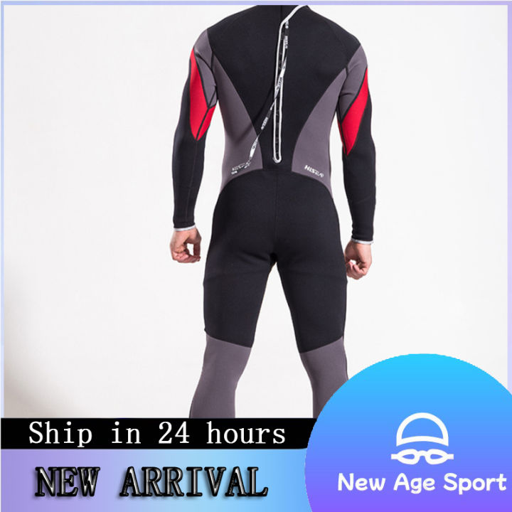 ชุดกีฬาสำหรับผู้ชายชุดว่ายน้ำแขนยาวป้องกันรังสียูวี2-5มม-อุปกรณ์ชุดดำน้ำพายเรือคายัก