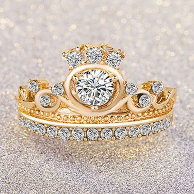 ชุดสว่านสำหรับผู้หญิงแหวนชุบทองตัวตลกแฟชั่นยุโรปและอเมริกา