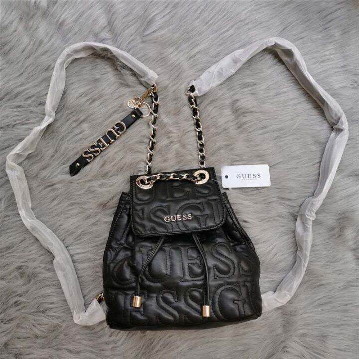 [Ready Stock] Guess Letter Mini Backpack Leather Bag Lazada PH