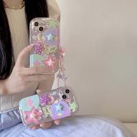 เคสไอโฟนน่ารัก สร้อยข้อมือเข็มขัดรูปดาวสามมิติเหมาะสำหรับเคสมือถือ iPhone14promax Apple 13 สาว 12