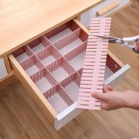 4pcs/Set Adjustable Plastic Drawer Divider / DIY Storage Shelves Household Storage Organizer