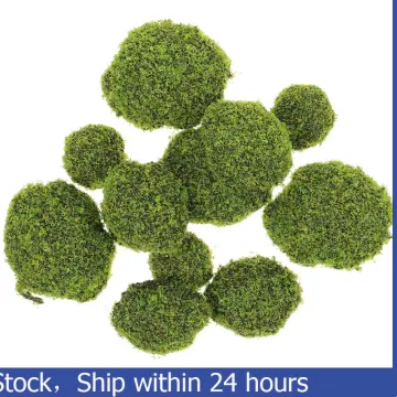 12pcs, Different Size Artificial Moss Rocks Decorative Faux Green Moss  Covered Stones, Home Decor, Room Decor