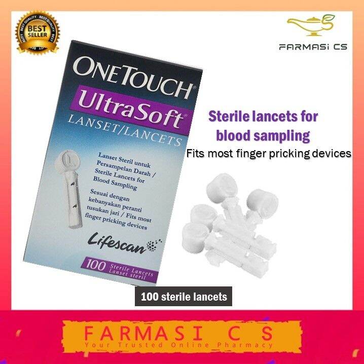 OneTouch UltraSoft Lancets 100 sterile lancets EXP:11/2024 [ One touch ...