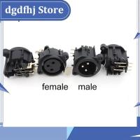 Dgdfhj Shop 3Pin XLR Male Female Audio Panel Mount Chassis Connector 3 Poles XLR power Plug Socket Microphone Speaker Soldering Adapter A1
