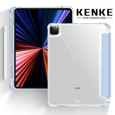 เคสไอแพด KENKE เข้ากันได้กับ Apple iPad 2020 Pro 11 Pro 2022 M2 Pro 11 2021 Pro 12.9 2021 2022 เคสใส case ขอบซิลิโคนนิ่ม + เปลือกแข็ง PC พร้อมช่องใส่ดินสอ