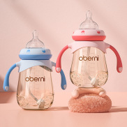 Bình sữa cho bé có quai Oberni 240 300ml nhựa cao cấp an toàn -NTO62