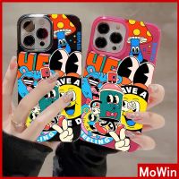 Mowin - เข้ากันได้สำหรับ เคสไอโฟน เคสไอโฟน11 เคส iphone 11 สำหรับ iPhone 14 Pro Max เคส iPhone สีดำสีชมพูเคลือบเงา TPU เคสอ่อนกันกระแทกป้องกันกล้องน่ารัก กราฟฟิตี เข้ากันได้กับ iPhone 13 Pro max 12 Pro Max 11 xr xs max 7Plus 8Plus