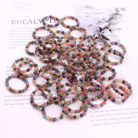 Natural tourmaline wholesale cost-effective tourmaline ring colorful DIY jewelry round bead ring candy color