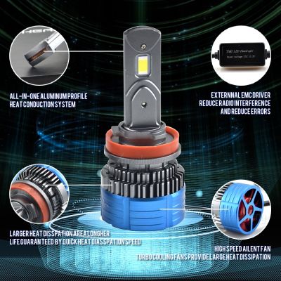 2PCS H3 H7 H11 H13 Led Fog Light K4C STG 9004 9012 HIR2 HB1HB3 LED Bulbs 12V 80W 6000K Car Driving Running Lamp Leds Light