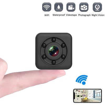 ZZOOI SQ29 Mini WIFI IP Camera Waterproof Camera Cam Video Sensor HD Night Vision DVR Loop Recording Sports Camcorder With Base#g3