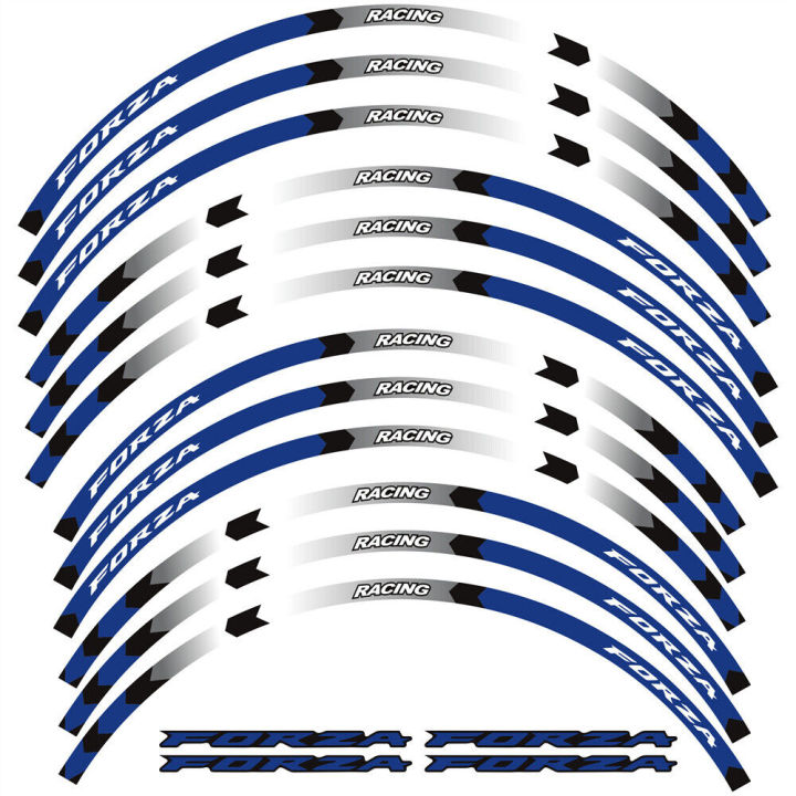 อุปกรณ์เสริมรูปลอกสติกเกอร์ติดมอเตอร์ไซค์สำหรับรถฮอนด้าฟอร์ซา125-300-250ขนาด350-14-15นิ้วใช้ได้กับล้อยางขอบล้อลาก