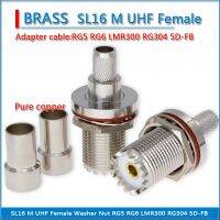 PL259 SO239 PL-259 SO-239 M UHF Female O-ring Bulkhead Panel Nut Window Crimp for RG5 RG6 LMR300 RG304 5D-FB Brass Cable