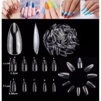 500/600ชิ้น หยดน้ำ เล็บปลอม เล็บพีวีซี Nail tips art piece thin ladder-shaped tip short water drop