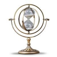 720 Degree Rotating Hourglass European Style Retro Metal Globe Sand Clock Wedding Birthday Gift Creative Home Decoration