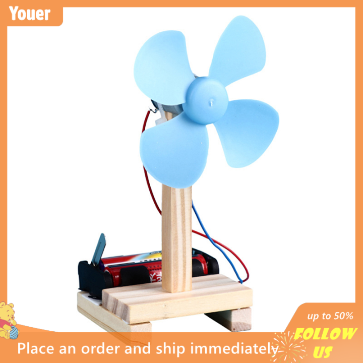 【Youer】 1Pc Blue DIY Electric Fan Experiment Model Physics Science ...