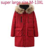 △ New Fashion Men Down Jacket Super Large Fur Collar Thick X-long Loose Size M-10XL 11XL 12XL 13XL