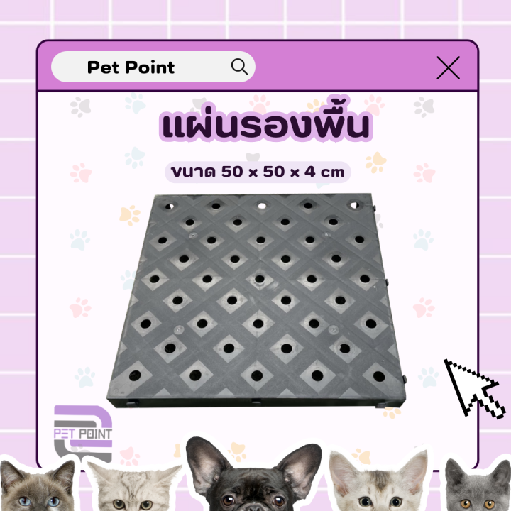 แผ่นรองพื้น-ขนาด-50x50x4-ซม-แผ่นรองกรงสัตว์เลี้ยง-สแลทพลาสติก-แผ่นพลาสติก-แผ่นพลาสติกปูพื้น-ใช้สำหรับปูพื้นรองกรงสัตว์เลี้ยง