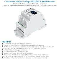 【☸2023 New☸】 122cc store Dc12v เครื่องถอดรหัส Dmx Rdm แบบติดตั้งบนราง4ch แรงดันคงที่ตัวควบคุมไฟ Led Dmx512สำหรับนำหลอดไฟเทป Rgb Rgbw