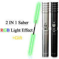 Double-edged Blaster Laser Sword RGB Color Change Metal Hilt LED Light Saber Force Two In One Switchable Lightsaber Cosplay Toy