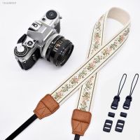 ◐ Digital camera shoulder strap with anti-slip adjustable retro cotton braided jacquard camera backpack strap