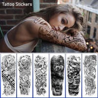 Full Arm Temporary Tattoos Sleeve For Men Women Realistic Fake Tatoos Warrior Lion Tiger Flower Tatoo Sticker Black Totem Maori