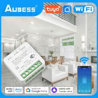 ▥✟ Aubess Tuya 16A WiFi Switch Smart Life Remote Control Wi-Fi Module Support Two Way Control Switch Support Alexa/Google Home