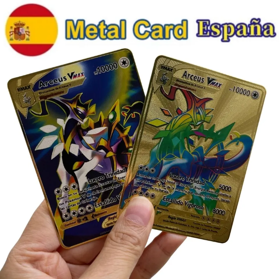 NEW Pokémon 10000point Metal Cards TCG Arceus VMAX Golden Pokemon Gifts For  Kids