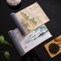 【YF】 1PC 18x40cm Chinese Professional Rag Painted Thick Tea Towel Super Absorbent High-end Cleaning Set Cup Mat Accessories