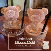 Teddy Bear Ice Cube Mold 3D Stereo Silicone Ice Cube Tray Mold Quick-frozen Easy-to-release DIY Ice Cream Coffee Whiskey Tools