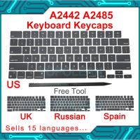 2021 Laptop A2442 A2485 Key Keycaps Keys Cap Keyboards Scissor Repair For Macbook Pro M1 Pro/Max Retina 14" 16" Basic Keyboards