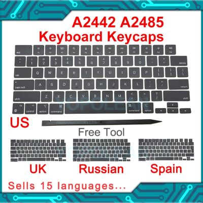 2021 Laptop A2442 A2485 Key Keycaps Keys Cap Keyboards Scissor Repair For Macbook Pro M1 Pro/Max Retina 14" 16" Basic Keyboards