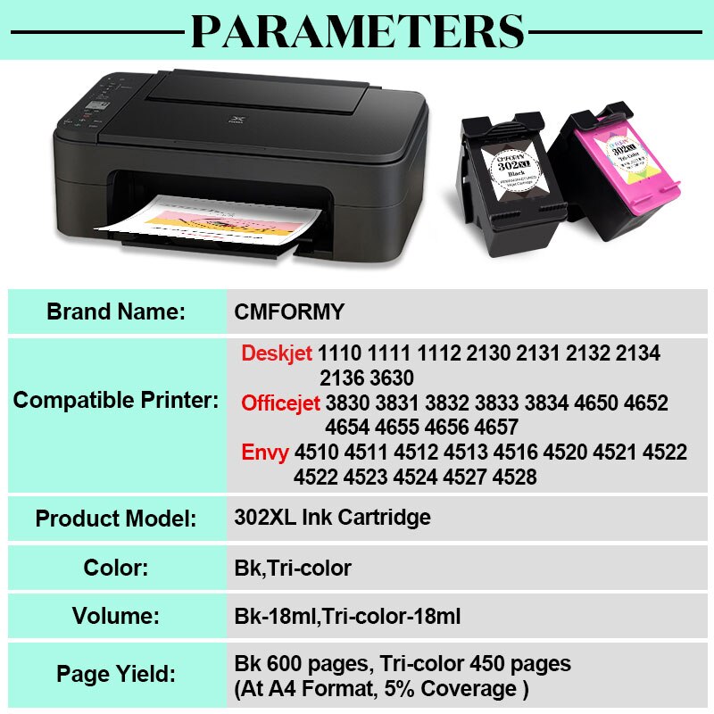 Compatible Ink Cartridges XL HP 301 HP 302 Deskjet 3630 3632 3639 Officejet 