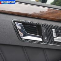 Carbon Fiber Color Inner Door Bowl Frame Decoration Sticker For Benz E Class W212 2009-2011 Car Styling Interior Decals