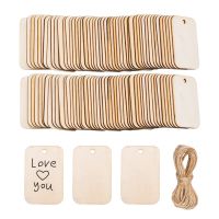 【CC】❀✜  50pcs 52x34MM Chip Hand Painting Crafts Wood Chips Hangtag Label Tags Chrismas Decoration