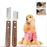 1pc Professional Dog Comb Stainless Steel Wooden Handle Stripping Knife Pet Hair Remover Pluck Excess Undercoat Accessories