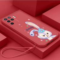 เคส OPPO A94 4G OPPO F19 Pro OPPO Reno 5F OPPO Reno 5เคสโทรศัพท์เบาบางนุ่มซิลิโคนเหลวป้องกันเคสกันกระแทกมือถือเรียบเคสโทรศัพท์กระต่ายน่ารักสายคล้องแบบมีเคสโทรศัพท์