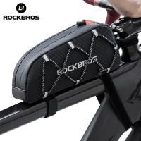 ROCKBROS 1Lกระเป๋าจักรยานน้ำขับไล่สะท้อนแสงด้านหน้าด้านบนกรอบหลอดกระเป๋าความจุขนาดใหญ่เบาจักรยานกระเป๋าขี่จักรยานกระจาด