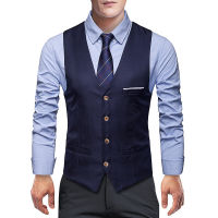 เสื้อกั๊ก Waistcoat สำหรับผู้ชาย ชุดสูทผู้ชาย ธุรกิจ Slim Man ชุดสูทแขนกุด เสื้อกั๊กผู้ชายที่ดีที่สุดอย่างเป็นทางการ เสื้อผ้าผู้ชายที่ดีที่สุด