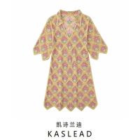 KASLEAD new womens European and American wind crochet hollow out sweet knitting dress 2142314 330 ❤