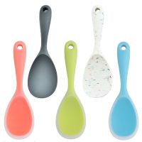 ▦✘ 1Pcs Translucent Heat-resistant Silicone Non-stick Pan Cooking Tools Long Handle Kitchen Accessories Rice Spoon